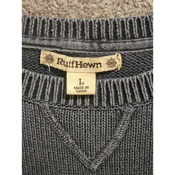Boutique Rough Hewn Women Heavy Sweater L 100% Cotton Grey - Picture 4 of 6